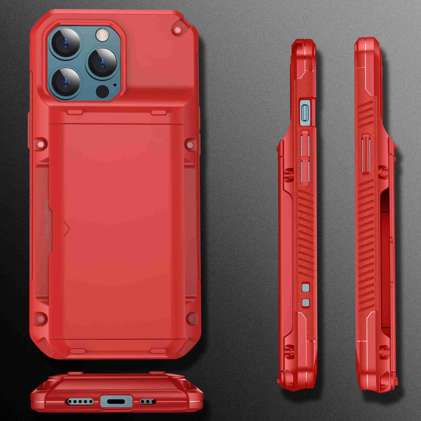 For Apple iPhone 13 Pro Max 6.7 inch Precise Cutout TPU+PC Side Non-slip Design Protective Phone Case with Card Slot