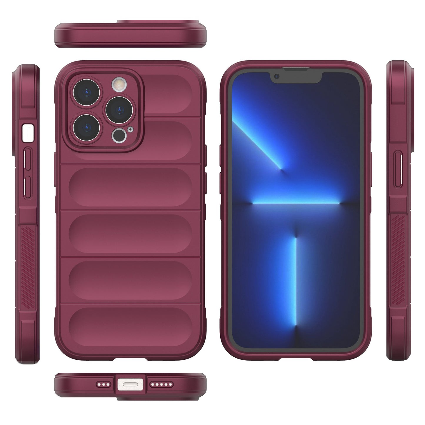For iPhone 13 Pro 6.1 inch Anti-fall Rugged Back Shell Soft TPU Phone Protector Case