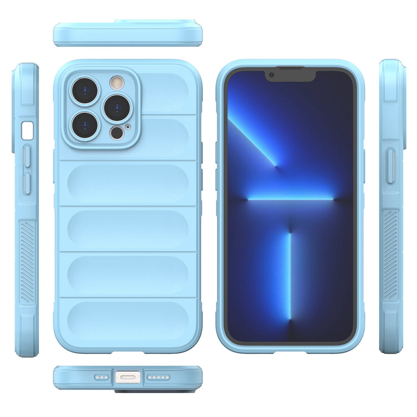 For iPhone 13 Pro 6.1 inch Anti-fall Rugged Back Shell Soft TPU Phone Protector Case