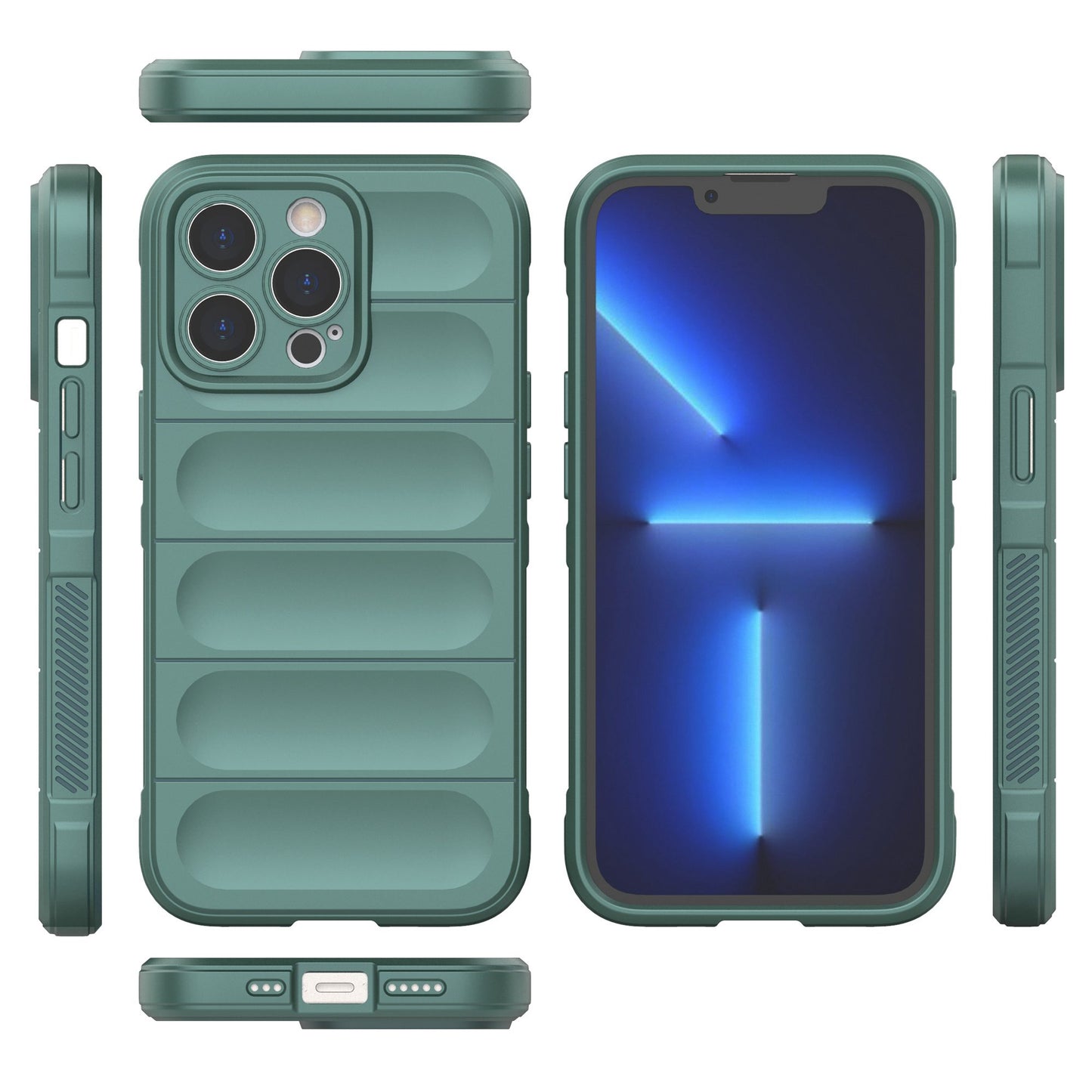 For iPhone 13 Pro 6.1 inch Anti-fall Rugged Back Shell Soft TPU Phone Protector Case