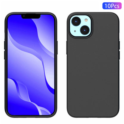 10Pcs/Pack Soft TPU Phone Protective Case for iPhone 14 6.1 inch, Dual-sided Matte Finish Anti-scratch Cover