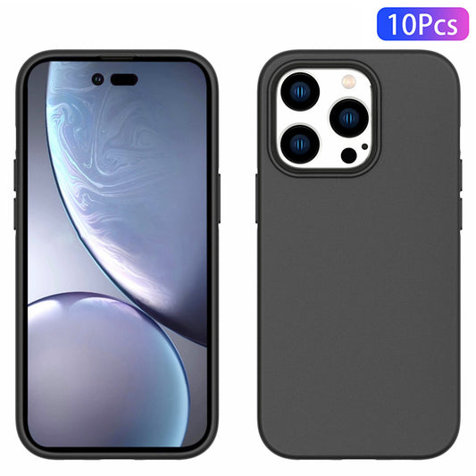 10Pcs/Pack Soft TPU Phone Back Case for iPhone 14 Pro 6.1 inch, Dual-sided Matte Finish Protective Cover