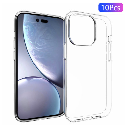 10Pcs/Pack Soft TPU Cover for iPhone 14 Pro 6.1 inch, Inner Watermark-Free Drop-proof Phone Case