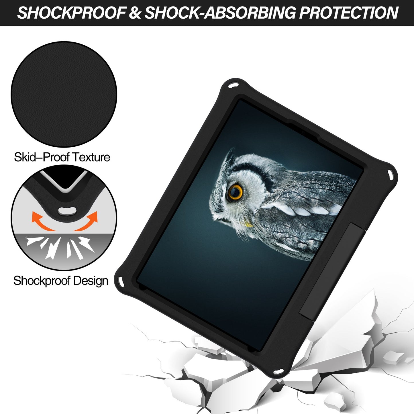 For iPad Air 10.5 inch (2019)/Pro 10.5-inch (2017) EVA Tablet Case Anti-drop Protective Cover with Ring Kickstand