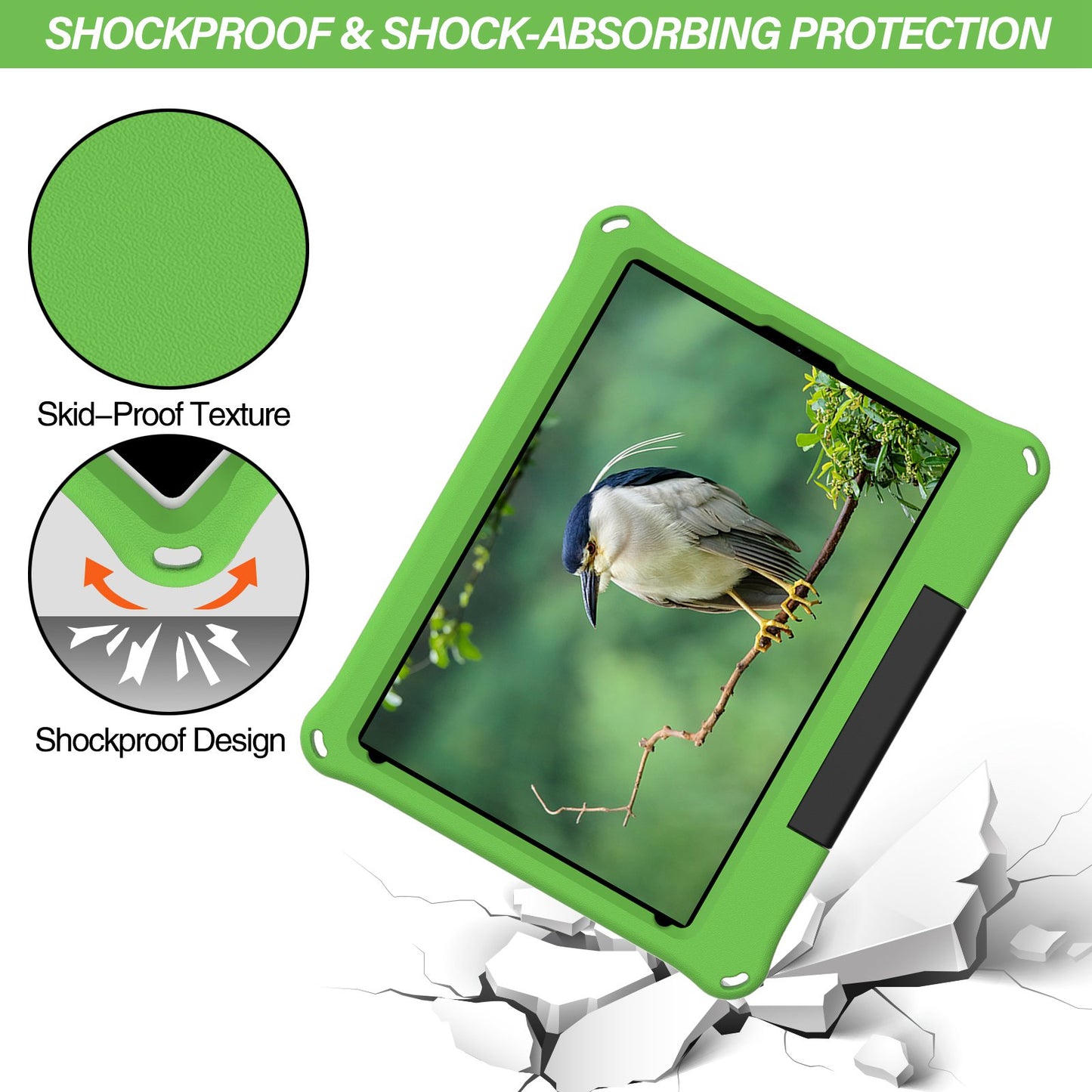 For iPad Air 10.5 inch (2019)/Pro 10.5-inch (2017) EVA Tablet Case Anti-drop Protective Cover with Ring Kickstand