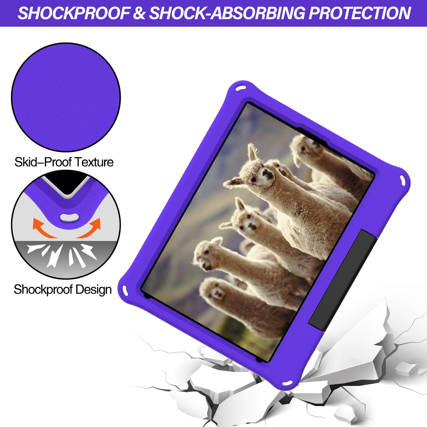 For iPad Air 10.5 inch (2019)/Pro 10.5-inch (2017) EVA Tablet Case Anti-drop Protective Cover with Ring Kickstand