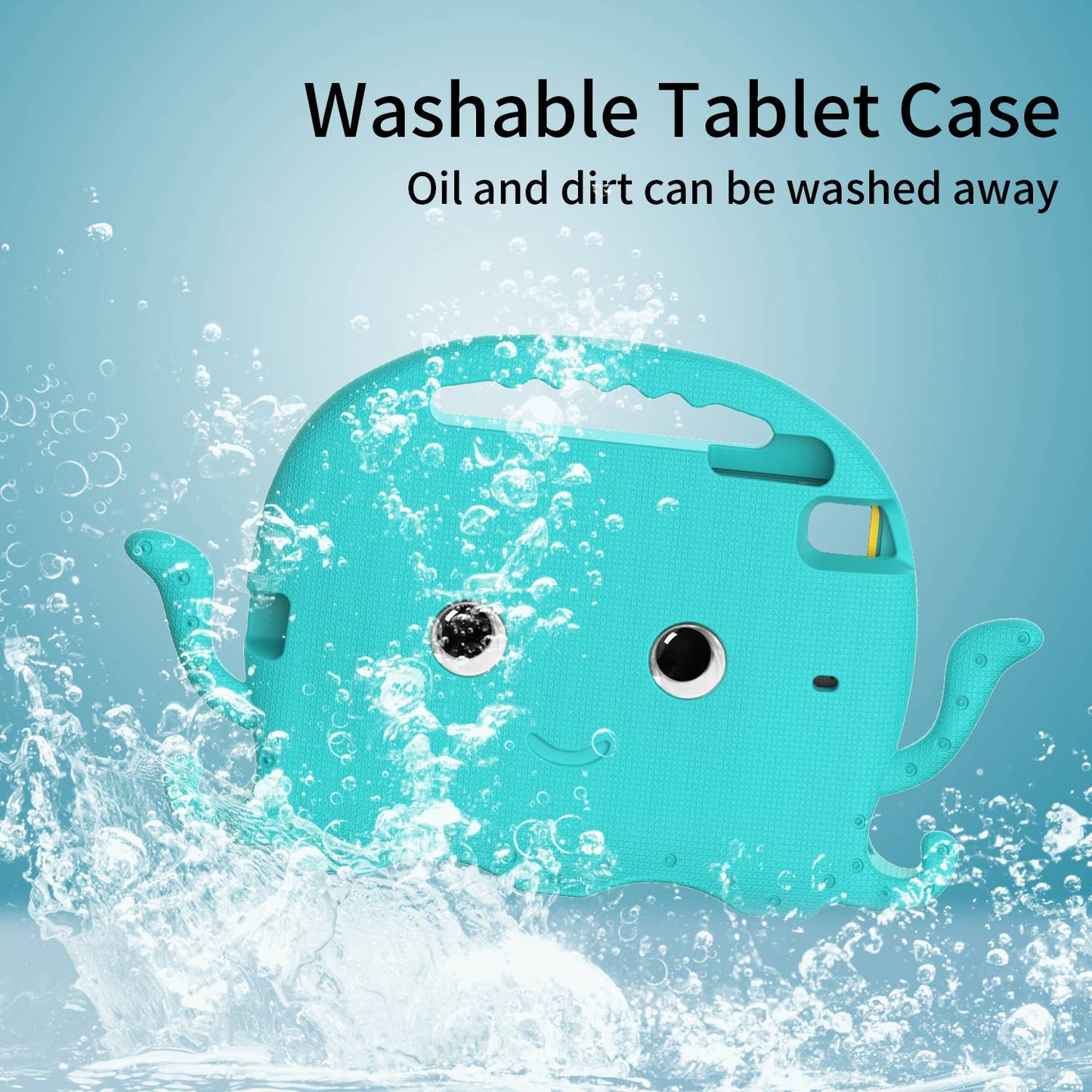 For iPad Mini/Mini 2/mini 3/mini 4/mini (2019) 7.9 inch EVA Tablet Case Cute Cartoon Octopus Protective Cover Pen Slot Design Anti-drop Case with Handle and Shoulder Strap
