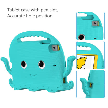 For iPad Mini/Mini 2/mini 3/mini 4/mini (2019) 7.9 inch EVA Tablet Case Cute Cartoon Octopus Protective Cover Pen Slot Design Anti-drop Case with Handle and Shoulder Strap