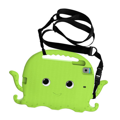 For iPad Mini/Mini 2/mini 3/mini 4/mini (2019) 7.9 inch EVA Tablet Case Cute Cartoon Octopus Protective Cover Pen Slot Design Anti-drop Case with Handle and Shoulder Strap