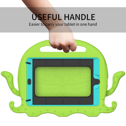 For iPad Mini/Mini 2/mini 3/mini 4/mini (2019) 7.9 inch EVA Tablet Case Cute Cartoon Octopus Protective Cover Pen Slot Design Anti-drop Case with Handle and Shoulder Strap
