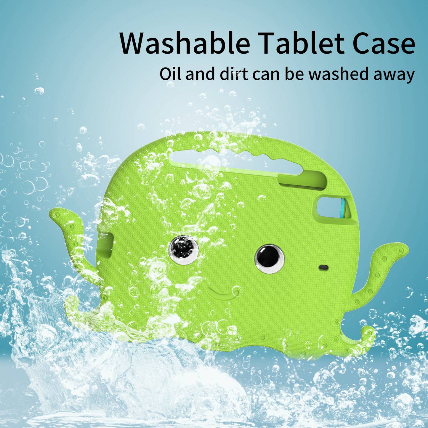 For iPad Mini/Mini 2/mini 3/mini 4/mini (2019) 7.9 inch EVA Tablet Case Cute Cartoon Octopus Protective Cover Pen Slot Design Anti-drop Case with Handle and Shoulder Strap