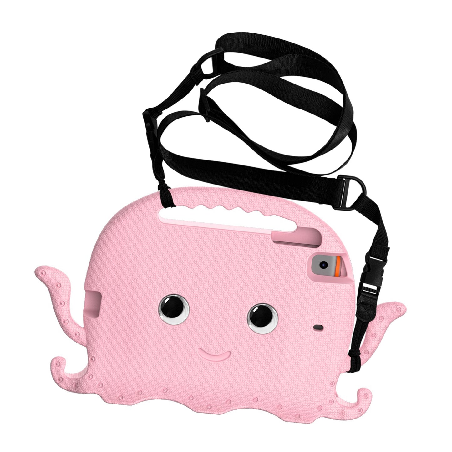 For iPad Mini/Mini 2/mini 3/mini 4/mini (2019) 7.9 inch EVA Tablet Case Cute Cartoon Octopus Protective Cover Pen Slot Design Anti-drop Case with Handle and Shoulder Strap