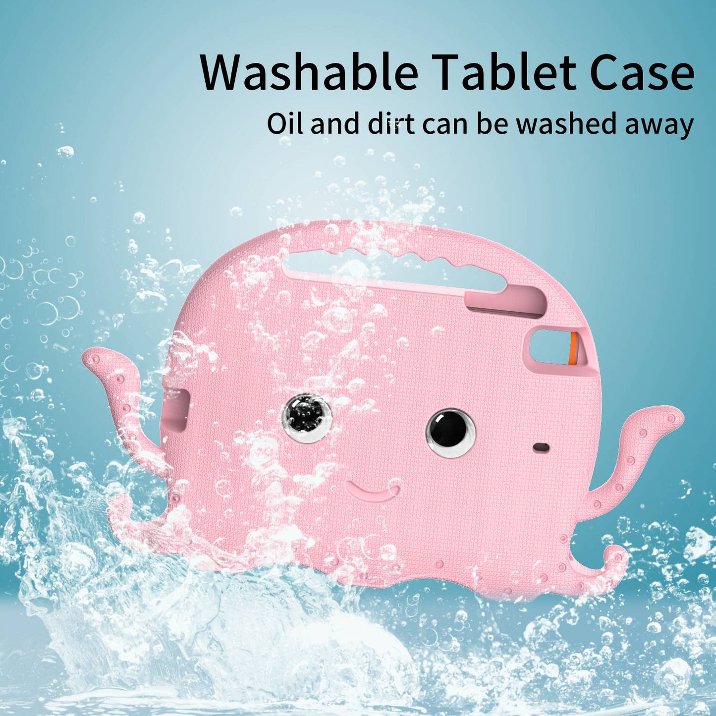 For iPad Mini/Mini 2/mini 3/mini 4/mini (2019) 7.9 inch EVA Tablet Case Cute Cartoon Octopus Protective Cover Pen Slot Design Anti-drop Case with Handle and Shoulder Strap