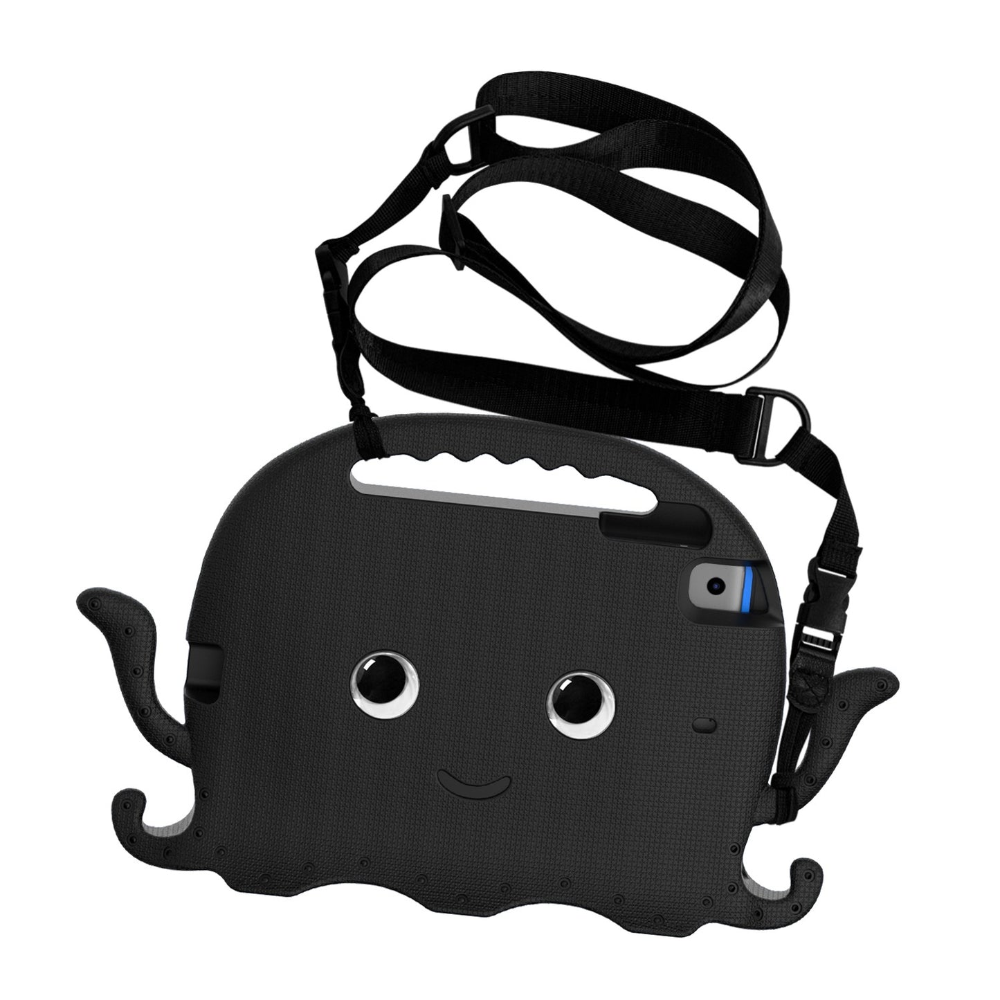 For iPad Mini/Mini 2/mini 3/mini 4/mini (2019) 7.9 inch EVA Tablet Case Cute Cartoon Octopus Protective Cover Pen Slot Design Anti-drop Case with Handle and Shoulder Strap