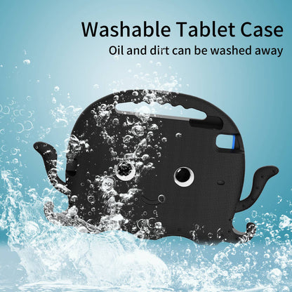 For iPad Mini/Mini 2/mini 3/mini 4/mini (2019) 7.9 inch EVA Tablet Case Cute Cartoon Octopus Protective Cover Pen Slot Design Anti-drop Case with Handle and Shoulder Strap