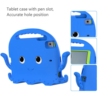 For iPad Mini/Mini 2/mini 3/mini 4/mini (2019) 7.9 inch EVA Tablet Case Cute Cartoon Octopus Protective Cover Pen Slot Design Anti-drop Case with Handle and Shoulder Strap