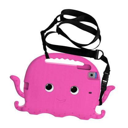 For iPad Mini/Mini 2/mini 3/mini 4/mini (2019) 7.9 inch EVA Tablet Case Cute Cartoon Octopus Protective Cover Pen Slot Design Anti-drop Case with Handle and Shoulder Strap