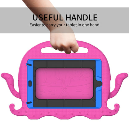 For iPad Mini/Mini 2/mini 3/mini 4/mini (2019) 7.9 inch EVA Tablet Case Cute Cartoon Octopus Protective Cover Pen Slot Design Anti-drop Case with Handle and Shoulder Strap