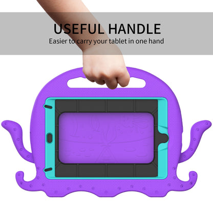 For iPad Mini/Mini 2/mini 3/mini 4/mini (2019) 7.9 inch EVA Tablet Case Cute Cartoon Octopus Protective Cover Pen Slot Design Anti-drop Case with Handle and Shoulder Strap