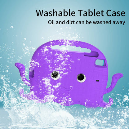 For iPad Mini/Mini 2/mini 3/mini 4/mini (2019) 7.9 inch EVA Tablet Case Cute Cartoon Octopus Protective Cover Pen Slot Design Anti-drop Case with Handle and Shoulder Strap