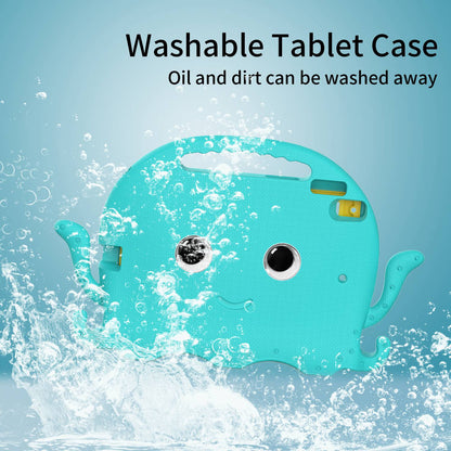 For iPad 9.7-inch (2017)/(2018)/iPad Pro 9.7 inch (2016) Portable EVA Case Cute Cartoon Octopus Pen Slot Design Anti-drop Tablet Protective Cover with Handle and Shoulder Strap