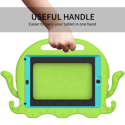 For iPad 9.7-inch (2017)/(2018)/iPad Pro 9.7 inch (2016) Portable EVA Case Cute Cartoon Octopus Pen Slot Design Anti-drop Tablet Protective Cover with Handle and Shoulder Strap