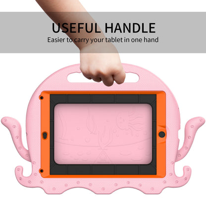 For iPad 9.7-inch (2017)/(2018)/iPad Pro 9.7 inch (2016) Portable EVA Case Cute Cartoon Octopus Pen Slot Design Anti-drop Tablet Protective Cover with Handle and Shoulder Strap