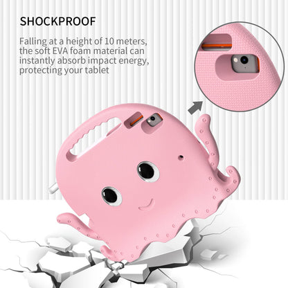 For iPad 9.7-inch (2017)/(2018)/iPad Pro 9.7 inch (2016) Portable EVA Case Cute Cartoon Octopus Pen Slot Design Anti-drop Tablet Protective Cover with Handle and Shoulder Strap