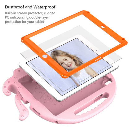 For iPad 9.7-inch (2017)/(2018)/iPad Pro 9.7 inch (2016) Portable EVA Case Cute Cartoon Octopus Pen Slot Design Anti-drop Tablet Protective Cover with Handle and Shoulder Strap