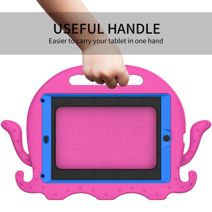 For iPad 9.7-inch (2017)/(2018)/iPad Pro 9.7 inch (2016) Portable EVA Case Cute Cartoon Octopus Pen Slot Design Anti-drop Tablet Protective Cover with Handle and Shoulder Strap