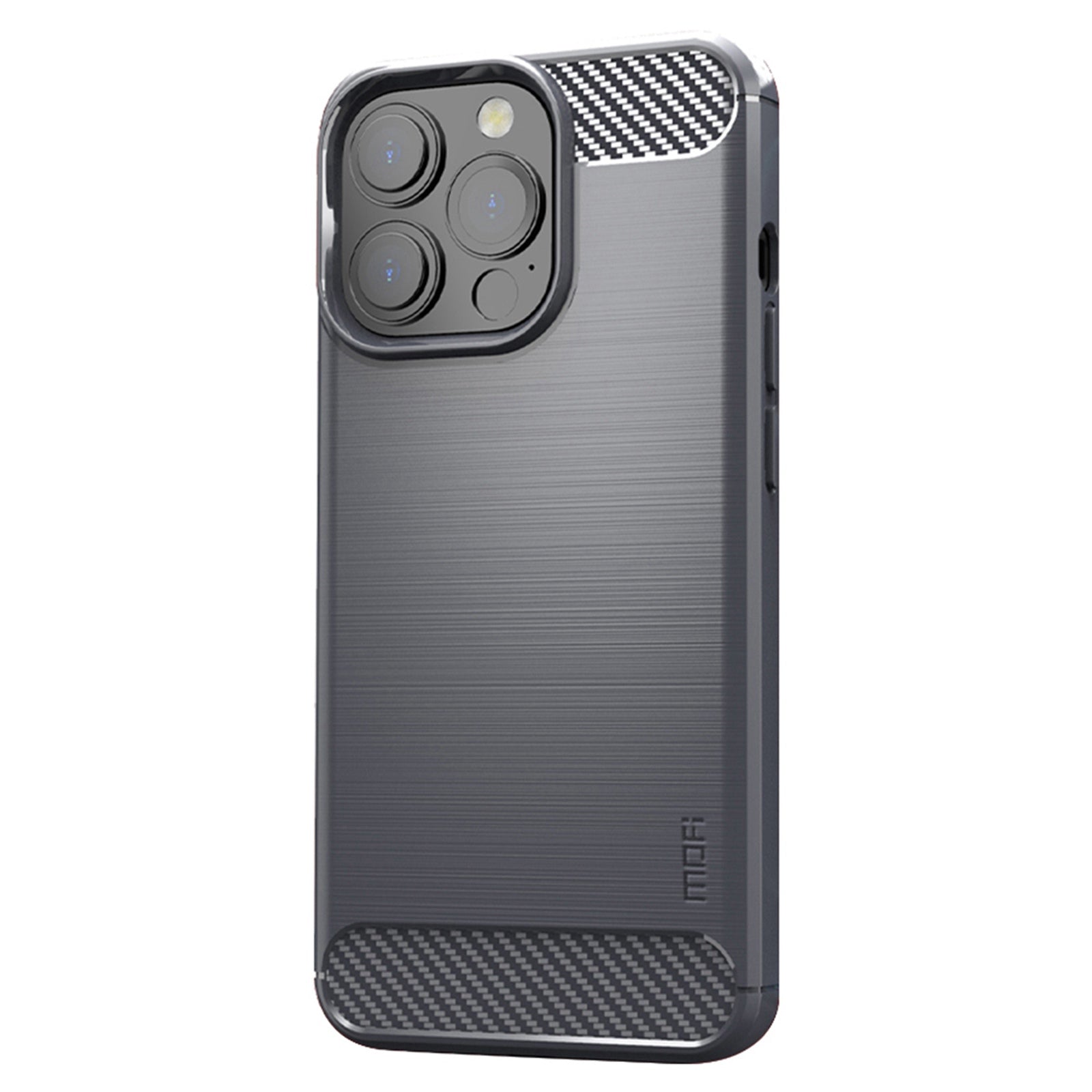 MOFI For iPhone 13 Pro 6.1 inch Carbon Fiber Texture Brushed TPU Case Drop-proof Mobile Phone Cover