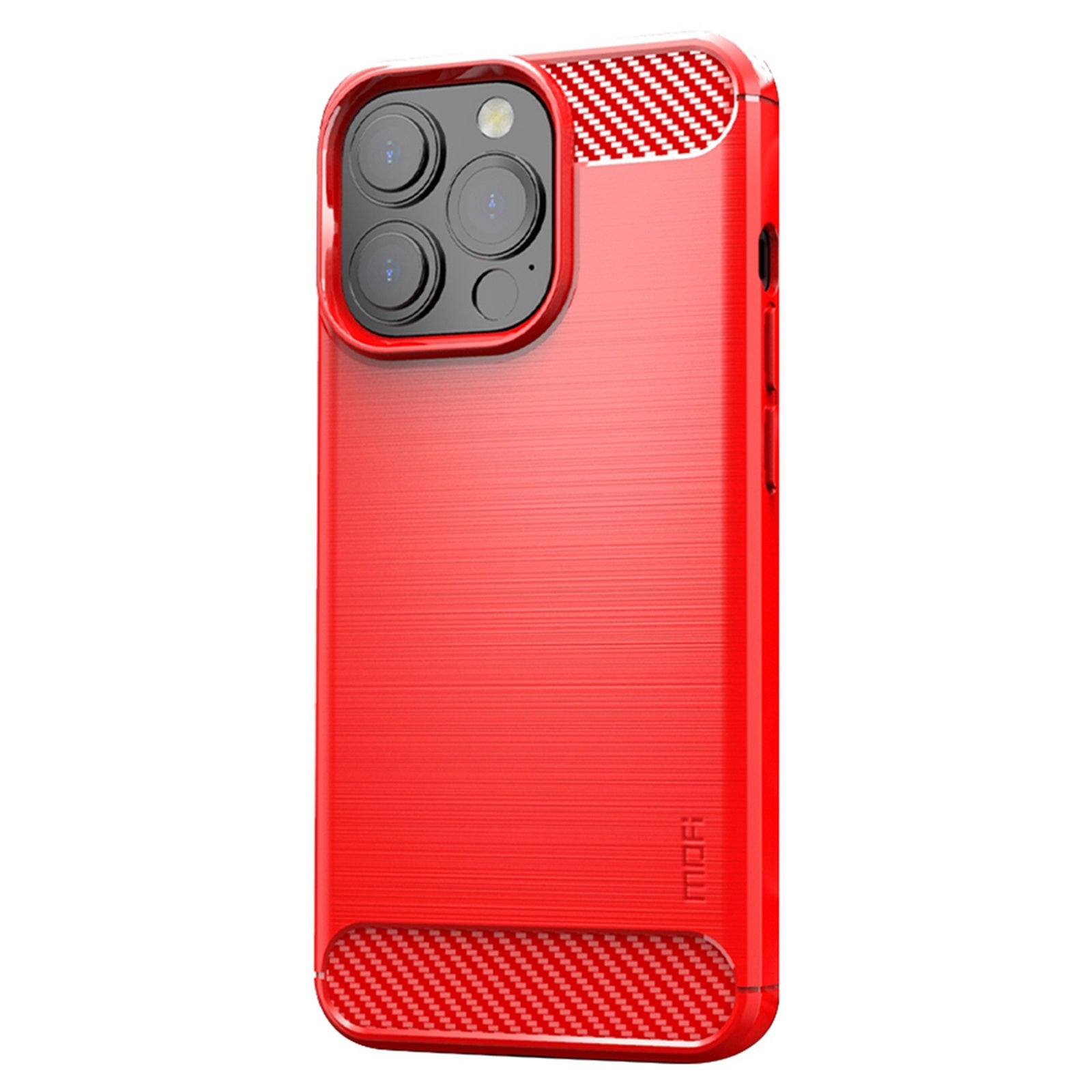 MOFI For iPhone 13 Pro 6.1 inch Carbon Fiber Texture Brushed TPU Case Drop-proof Mobile Phone Cover