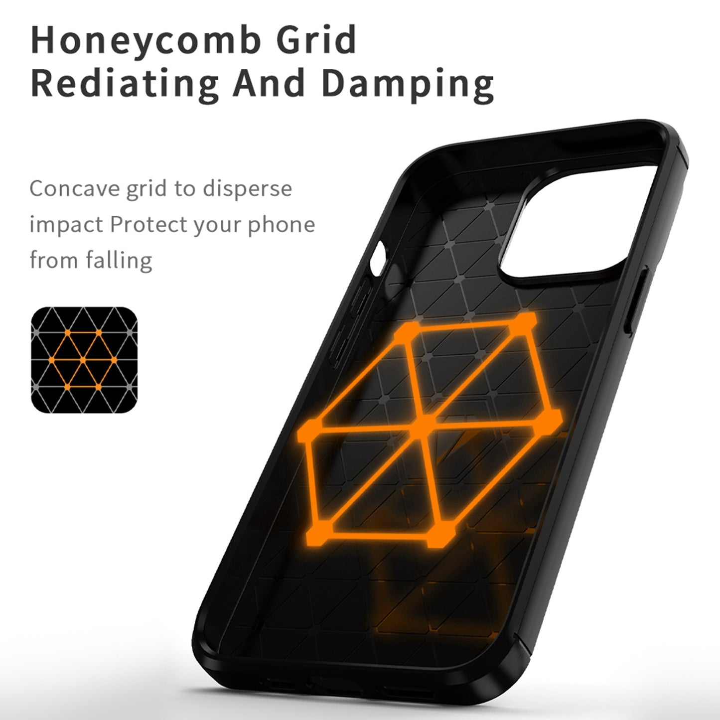 MOFI For iPhone 13 Pro 6.1 inch Carbon Fiber Texture Brushed TPU Case Drop-proof Mobile Phone Cover