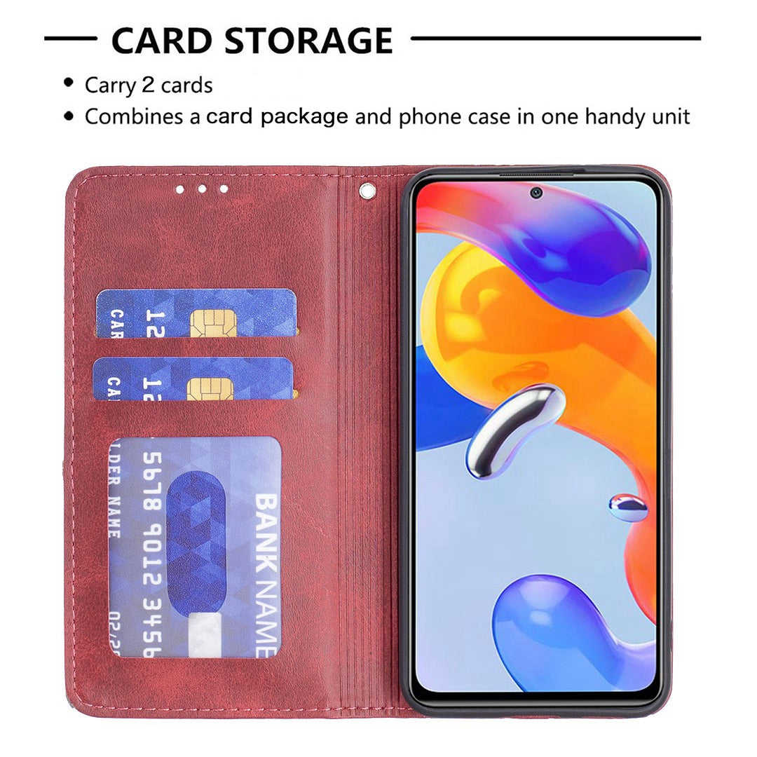 For Xiaomi 12 Lite BF Imprinting Pattern Series-1 Geometric Imprinted Magnetic Auto-absorbed PU Leather Cover Card Holder Stand Inner TPU Case