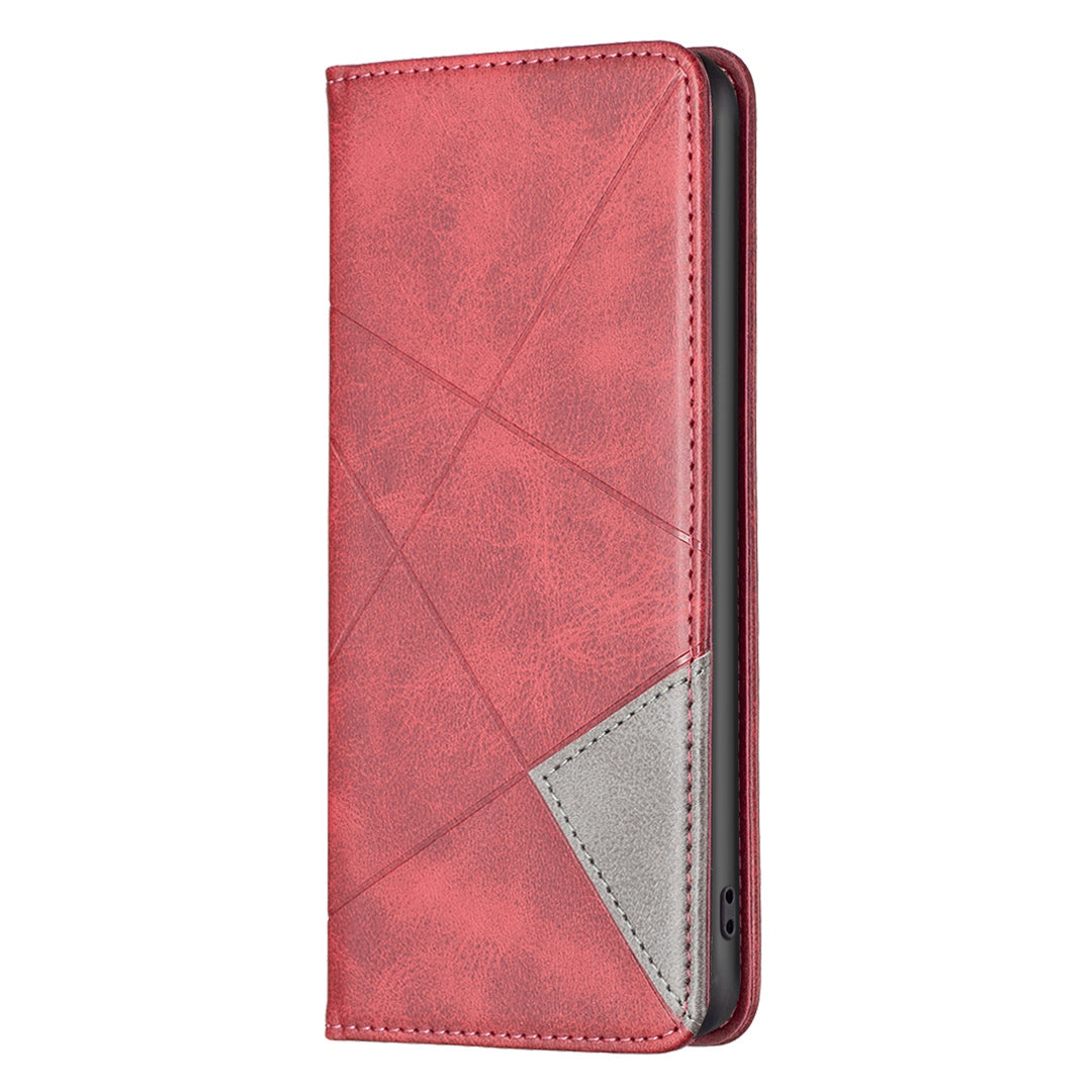 For Xiaomi 12 Lite BF Imprinting Pattern Series-1 Geometric Imprinted Magnetic Auto-absorbed PU Leather Cover Card Holder Stand Inner TPU Case