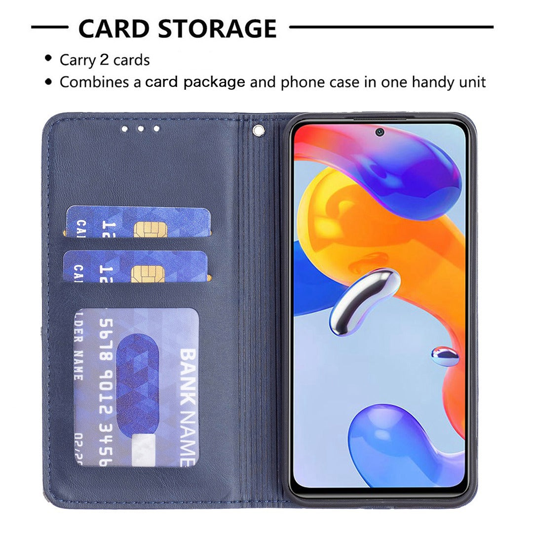 For Xiaomi 12 Lite BF Imprinting Pattern Series-1 Geometric Imprinted Magnetic Auto-absorbed PU Leather Cover Card Holder Stand Inner TPU Case