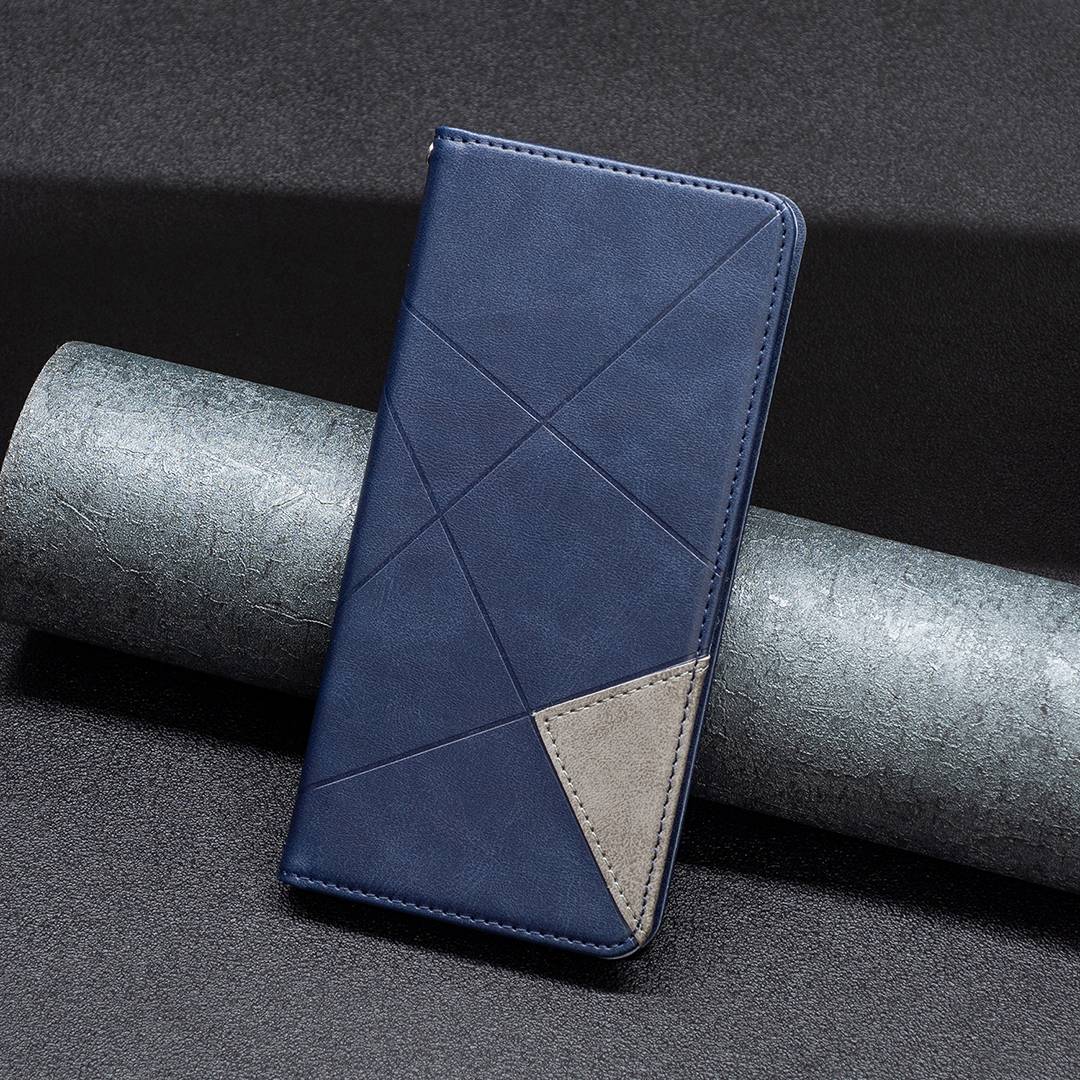 For Xiaomi 12 Lite BF Imprinting Pattern Series-1 Geometric Imprinted Magnetic Auto-absorbed PU Leather Cover Card Holder Stand Inner TPU Case