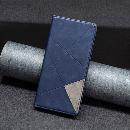 For Xiaomi 12 Lite BF Imprinting Pattern Series-1 Geometric Imprinted Magnetic Auto-absorbed PU Leather Cover Card Holder Stand Inner TPU Case