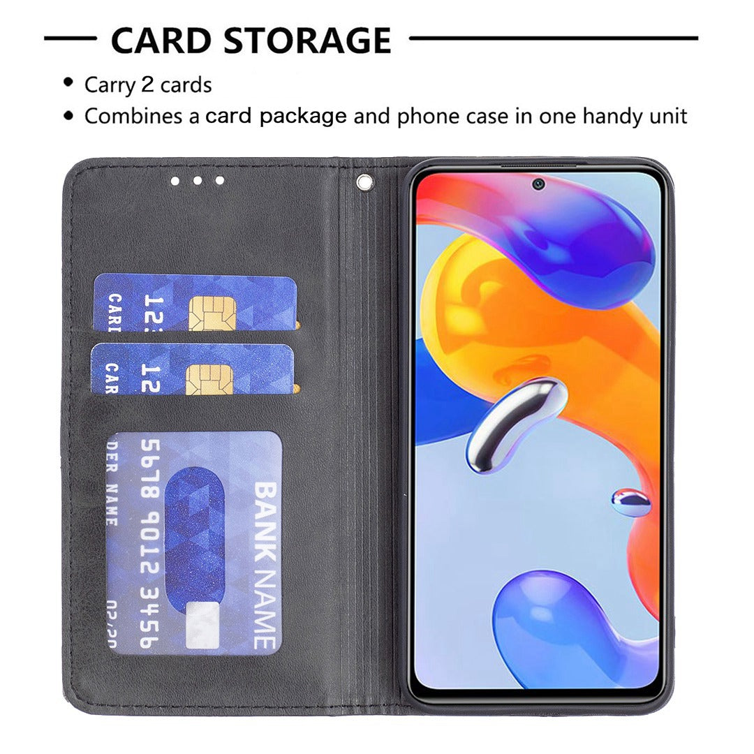 For Xiaomi 12 Lite BF Imprinting Pattern Series-1 Geometric Imprinted Magnetic Auto-absorbed PU Leather Cover Card Holder Stand Inner TPU Case