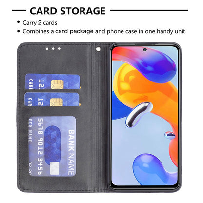 For Xiaomi 12 Lite BF Imprinting Pattern Series-1 Geometric Imprinted Magnetic Auto-absorbed PU Leather Cover Card Holder Stand Inner TPU Case