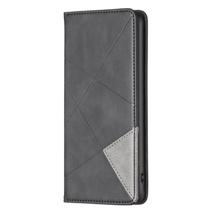 For Xiaomi 12 Lite BF Imprinting Pattern Series-1 Geometric Imprinted Magnetic Auto-absorbed PU Leather Cover Card Holder Stand Inner TPU Case