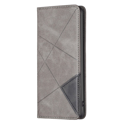 For Xiaomi 12 Lite BF Imprinting Pattern Series-1 Geometric Imprinted Magnetic Auto-absorbed PU Leather Cover Card Holder Stand Inner TPU Case