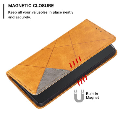 For Xiaomi 12 Lite BF Imprinting Pattern Series-1 Geometric Imprinted Magnetic Auto-absorbed PU Leather Cover Card Holder Stand Inner TPU Case