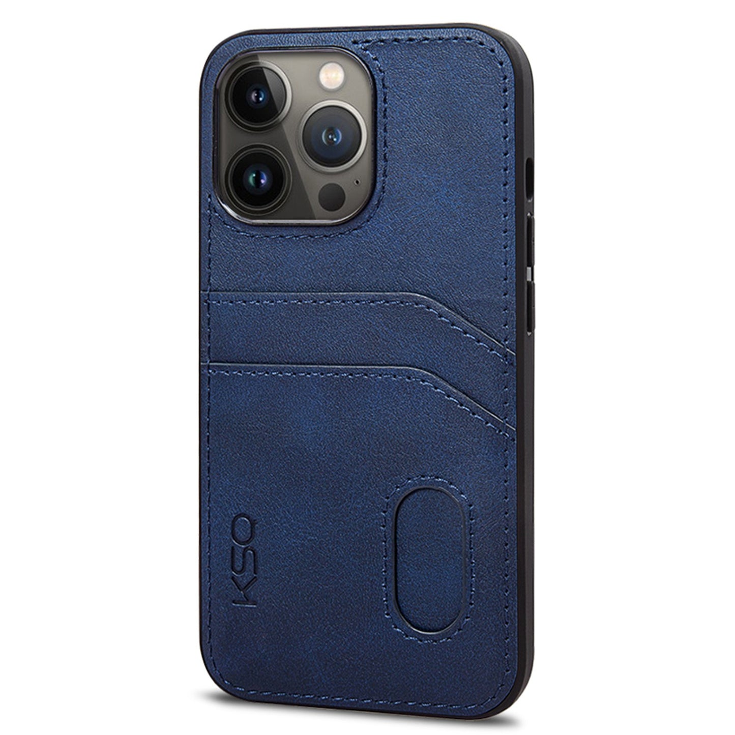 KSQ 001 Series All Edge Wrapped Hard Phone Cover for iPhone 13 Pro 6.1 inch, Anti-scratch TPU+PC+PU Leather Case with Card Slots