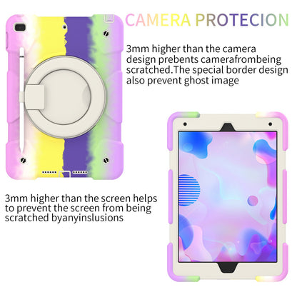 For iPad 10.2 (2021)/(2019)/(2020) Shockproof Case Anti-fall Colorful Tablet Cover Scratch Resistant Portable Protective Case with Kickstand/Pencil Holder