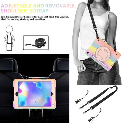 For iPad 10.2 (2021)/(2019)/(2020) Shockproof Case Anti-fall Colorful Tablet Cover Scratch Resistant Portable Protective Case with Kickstand/Pencil Holder