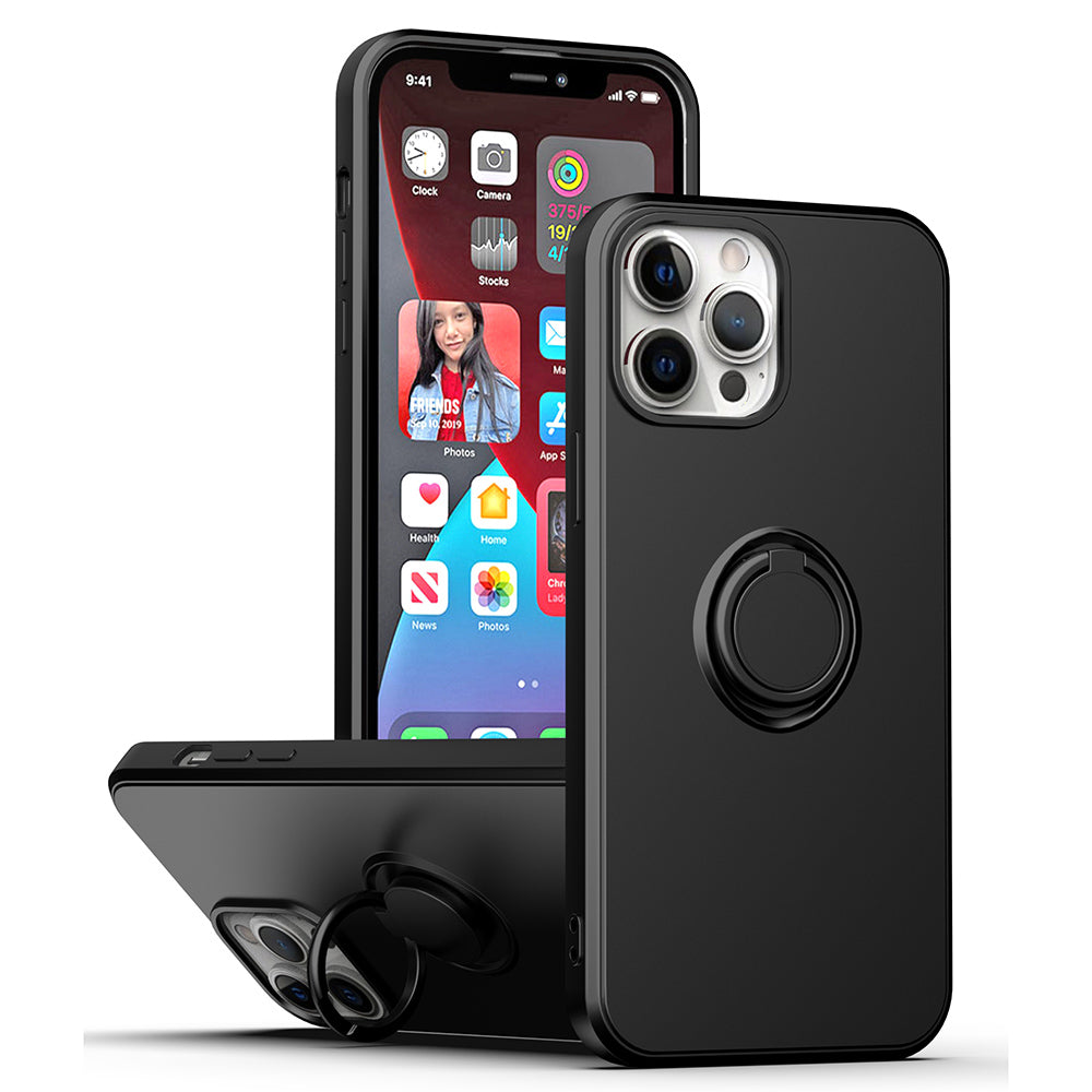Ring Kickstand TPU Case for iPhone 13 Pro 6.1 inch, Drop-proof Rubberized Phone Protective Cover