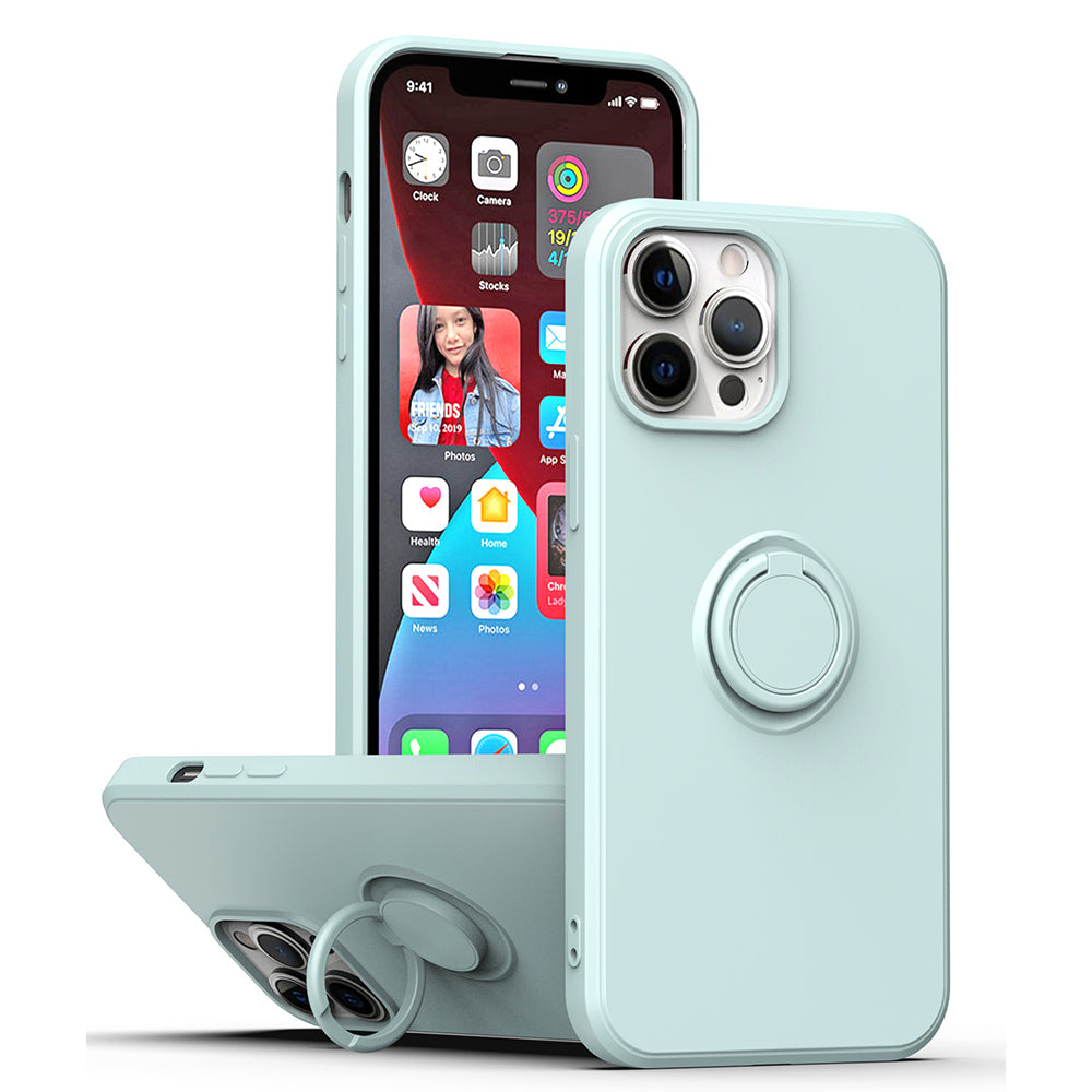Ring Kickstand TPU Case for iPhone 13 Pro 6.1 inch, Drop-proof Rubberized Phone Protective Cover