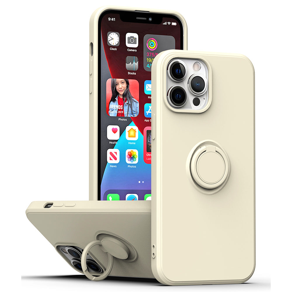 Ring Kickstand TPU Case for iPhone 13 Pro 6.1 inch, Drop-proof Rubberized Phone Protective Cover