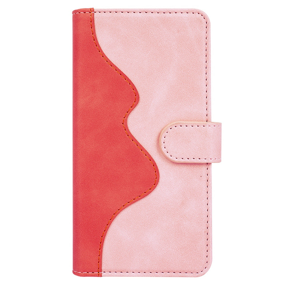 For iPhone 13 Pro 6.1 inch Color Splicing Shock Absorbing PU Leather + TPU Phone Case Protector with Stand Wallet